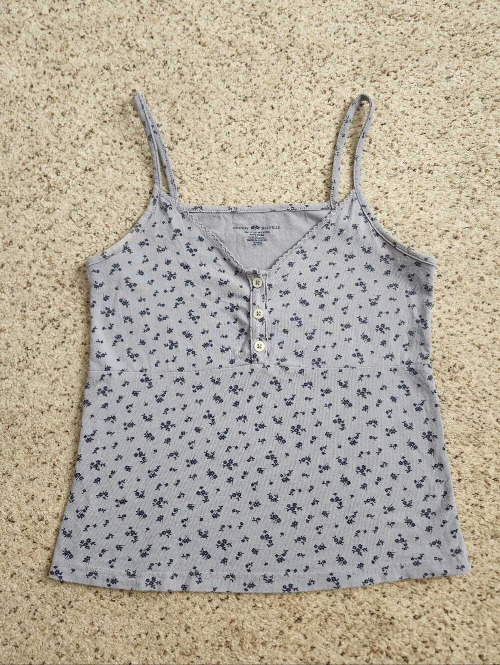 Brandy Melville Blue Floral Cami Top